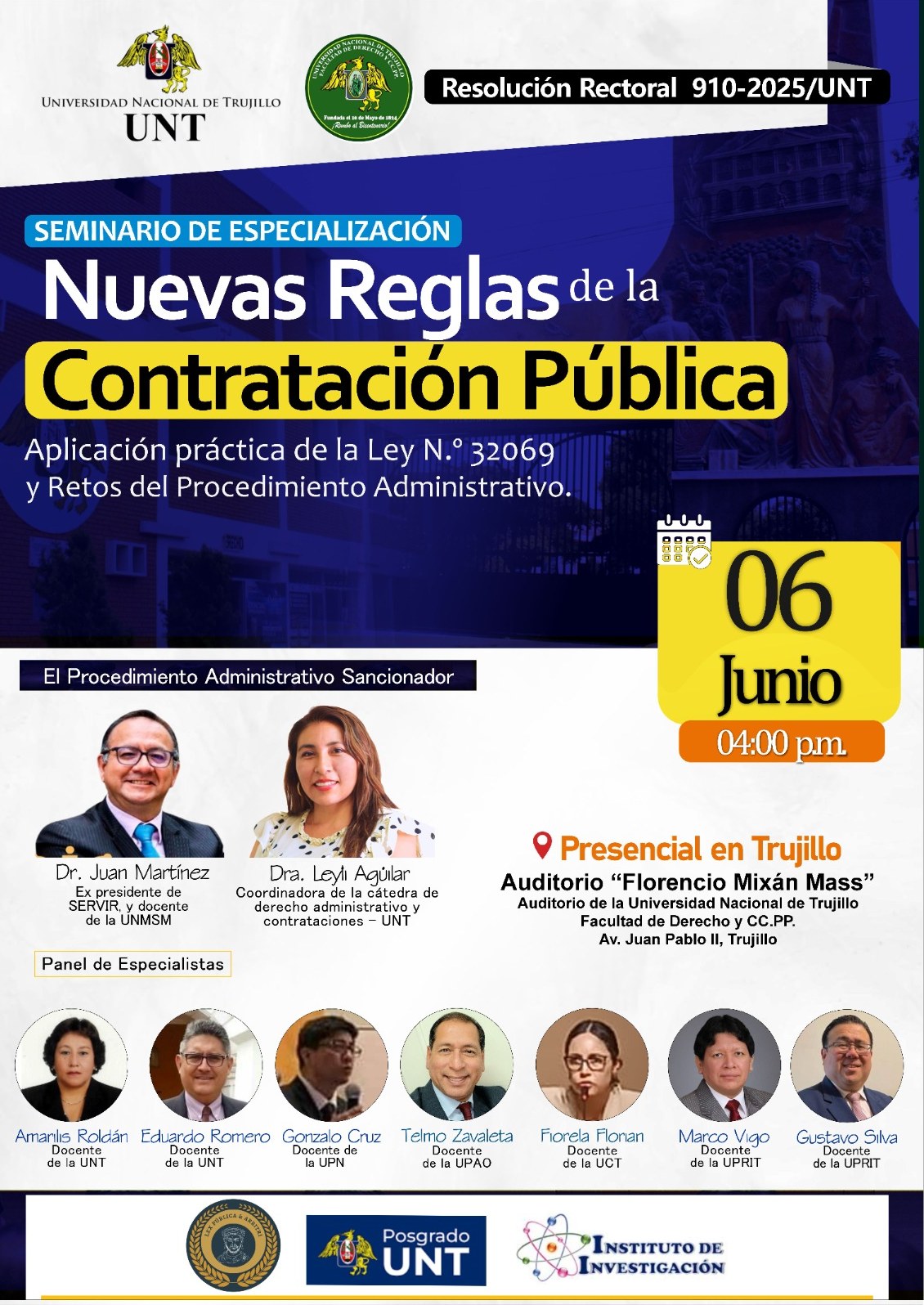 SEMINARIO DE ESPECIALIZACIÓN; NUEVAS REGLAS DE LA CONTRATACIÓN PUBLICA